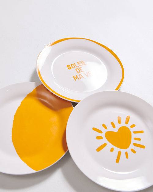 L'assiette Soleil de ma vie en porcelaine - 19 cm - émoi émoi   - 2 