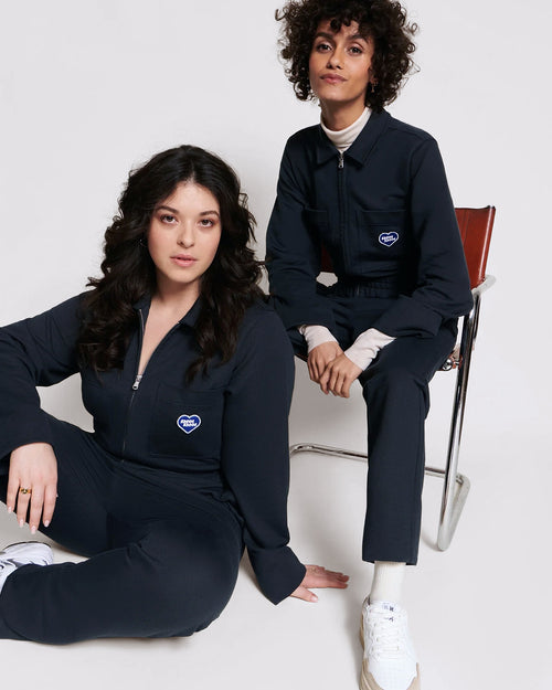 La combipantalon Salomé en coton bio - bleu nuit - émoi émoi   - 2 