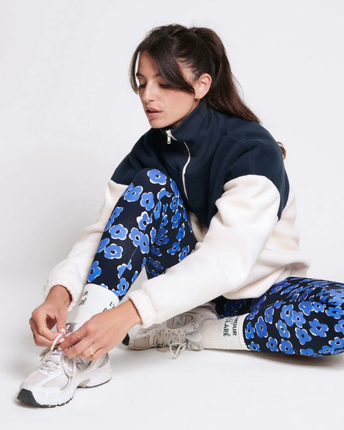 Le legging Loulou en coton bio - Fleurs bleues - émoi émoi   - 2 