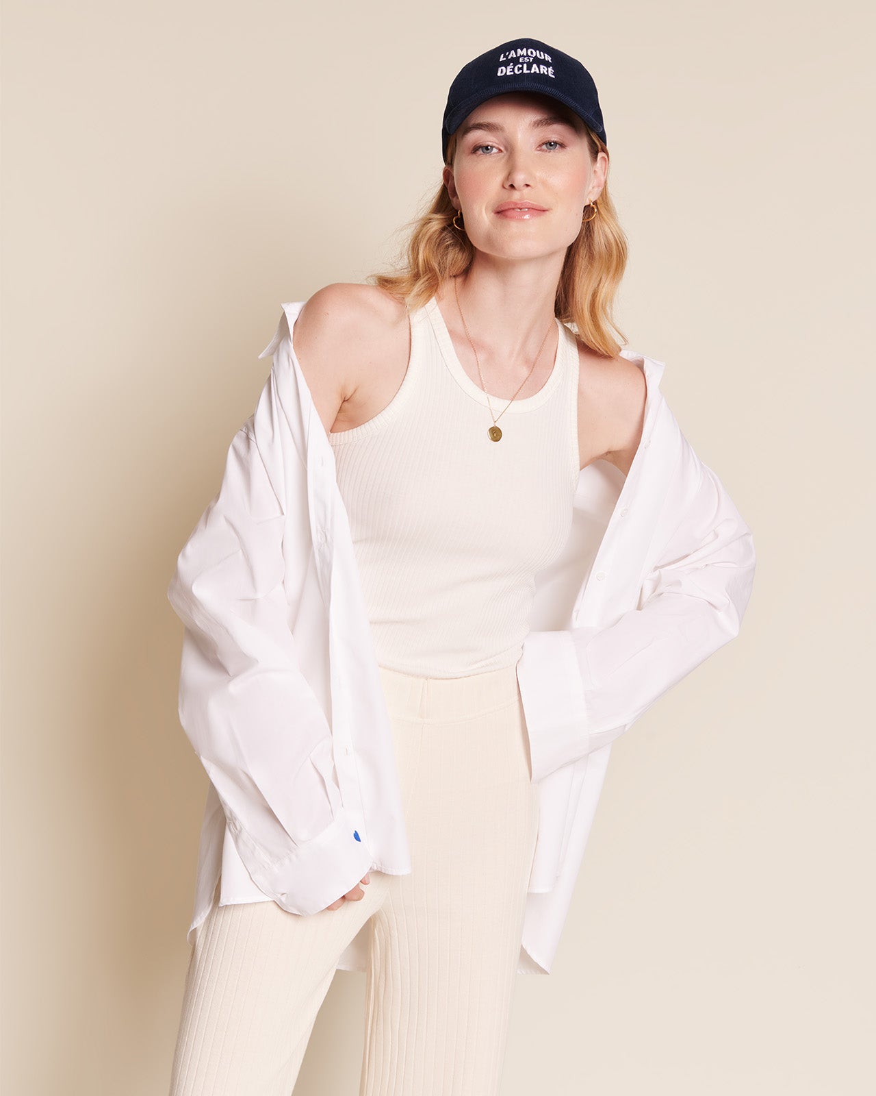 Le débardeur Debra en lyocell côtelé - blanc