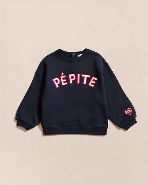 Le sweat Pépite enfant en coton bio - bleu nuit - émoi émoi   - 1 