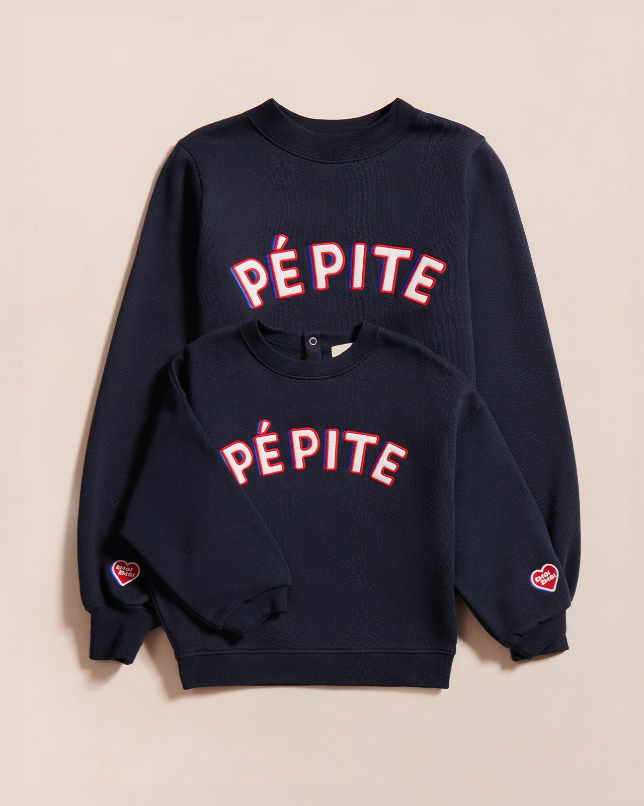 Le duo de sweats Pépite femme x enfant en coton bio - bleu nuit