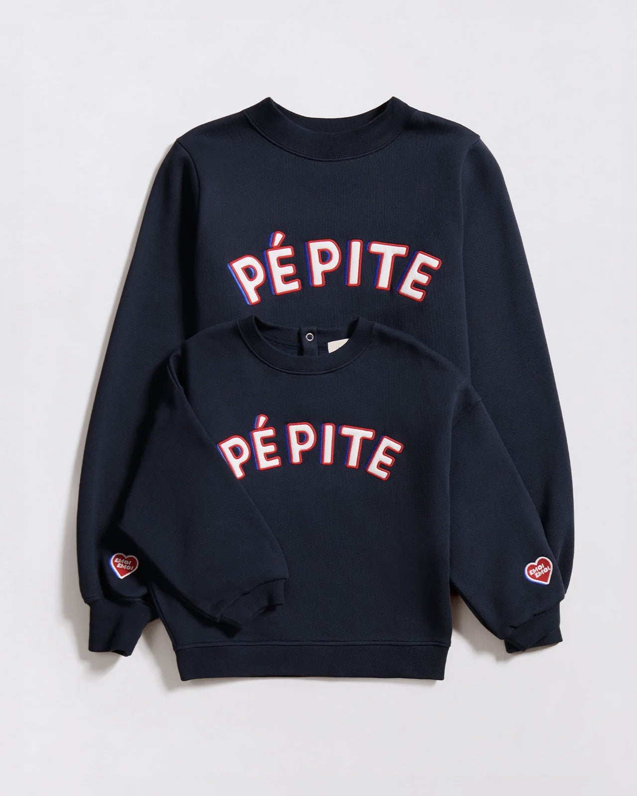 Le duo de sweats Pépite femme x enfant en coton bio - bleu nuit