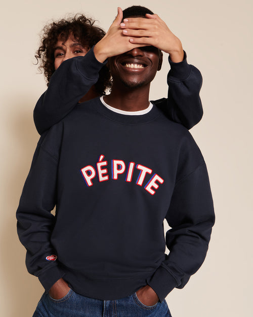 Le sweat Pépite homme en coton bio - bleu nuit - émoi émoi   - 2 