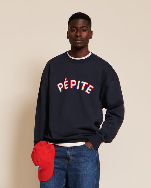 Le sweat Pépite homme en coton bio - bleu nuit - émoi émoi   - 1 