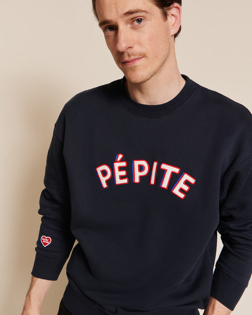 Le sweat Pépite homme en coton bio - bleu nuit - émoi émoi   - 1 