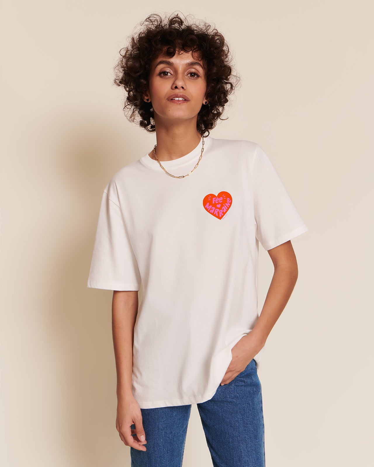 Le t shirt Fee marraine en coton bio blanc emoi emoi