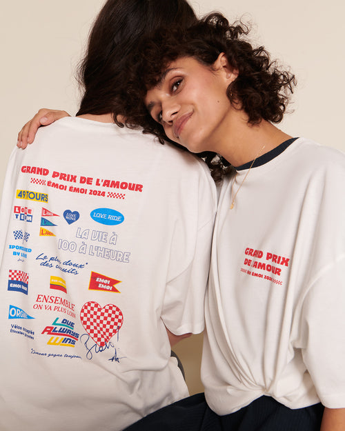 Le t-shirt Grand prix de l'amour en coton bio - blanc - émoi émoi   - 1 