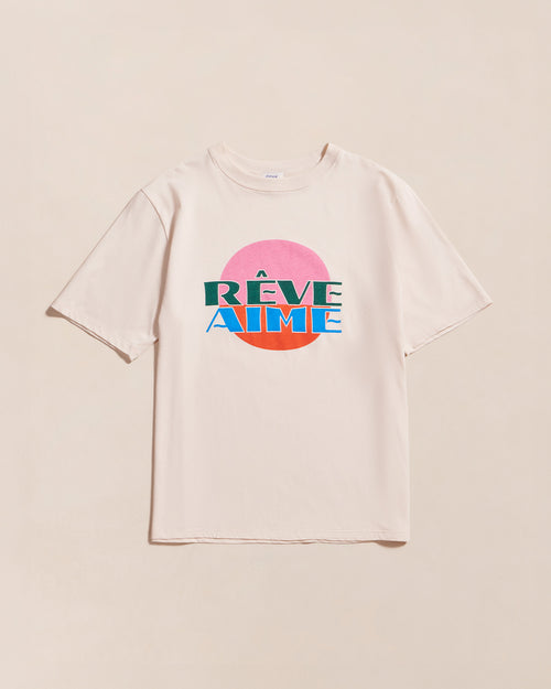 Le t-shirt Rêve Aime en coton bio - craie - émoi émoi   - 2 