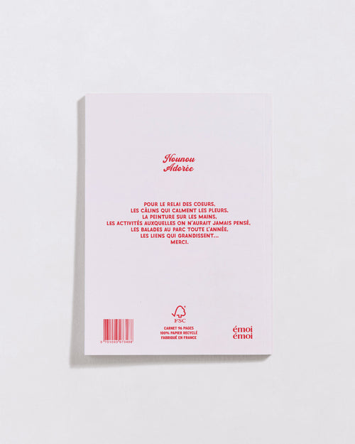 Le carnet Nounou Adorée - cœurs rouges - émoi émoi   - 2 