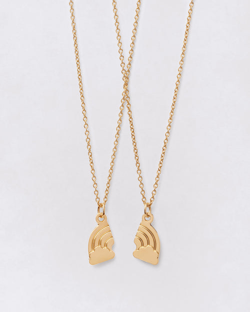 Les 2 médailles Arc-en-ciel - dorée à l'or fin 24 carats - émoi émoi   - 1 