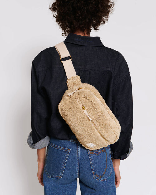 La banane Babette en moumoute - beige - émoi émoi   - 1 