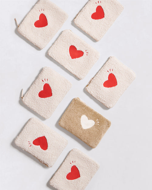 La pochette Cœur en moumoute - beige - émoi émoi   - 4 