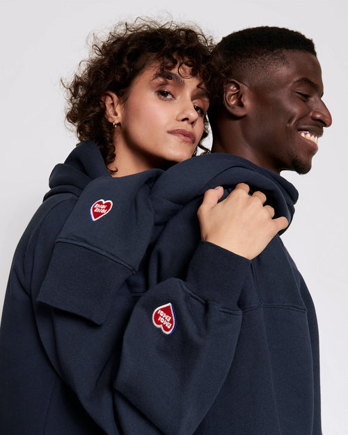 Le duo de sweats Pépite adulte en coton bio - bleu nuit - émoi émoi   - 2 