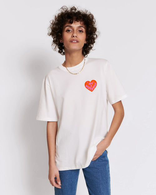 Le duo de t-shirts Marraine et Parrain cœur en coton bio - blanc - émoi émoi   - 4 