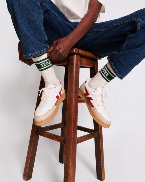 Les chaussettes Love team - crème - émoi émoi   - 4 