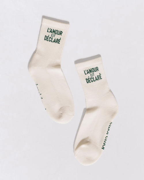 Les chaussettes L'amour est déclaré - crème - émoi émoi   - 4 