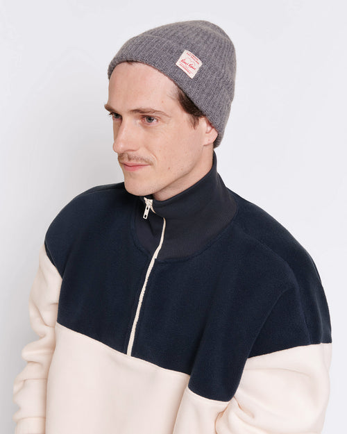 Le bonnet adulte - laine mérinos et cachemire - gris chiné - émoi émoi   - 4 