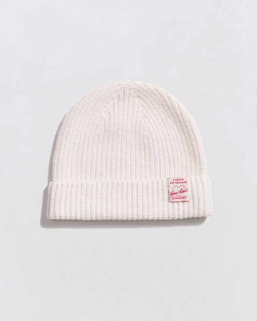 Le bonnet adulte - laine mérinos et cachemire - crème - émoi émoi   - 1 
