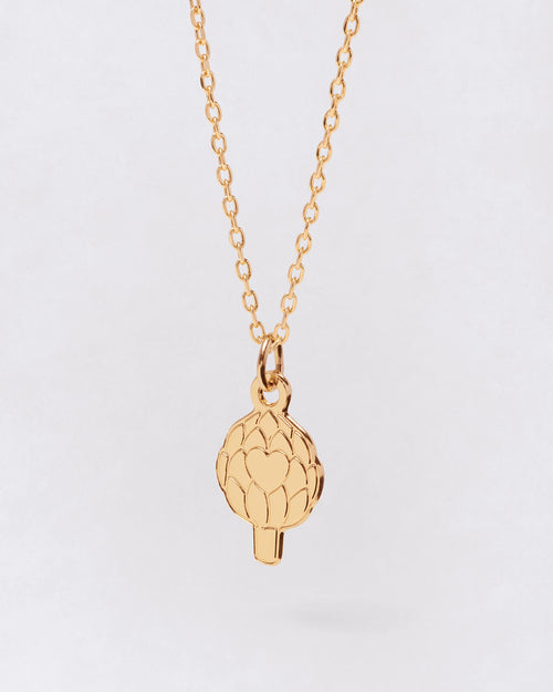 La médaille Cœur d'artichaut - dorée à l'or fin 24 carats - émoi émoi   - 1 