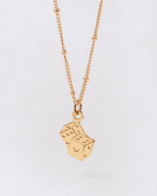 La médaille Dés - dorée à l'or fin 24 carats - émoi émoi   - 1 