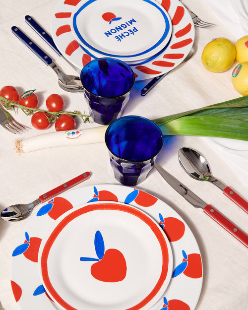 L'assiette Pommes all-over en porcelaine - 26 cm - émoi émoi   - 4 