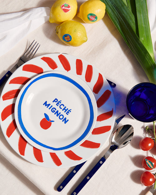 L'assiette La vie est belle en porcelaine - 26 cm - émoi émoi   - 2 