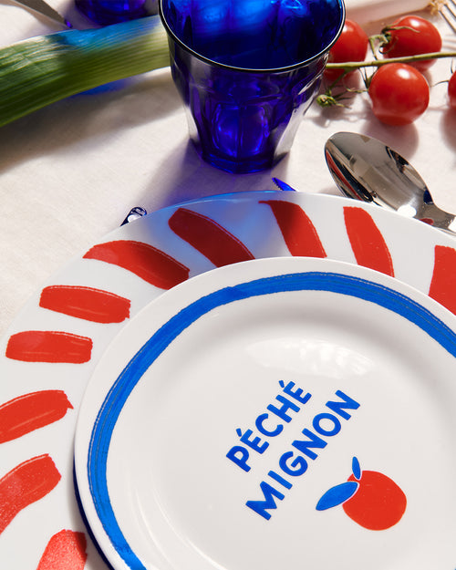 L'assiette La vie est belle en porcelaine - 26 cm - émoi émoi   - 4 