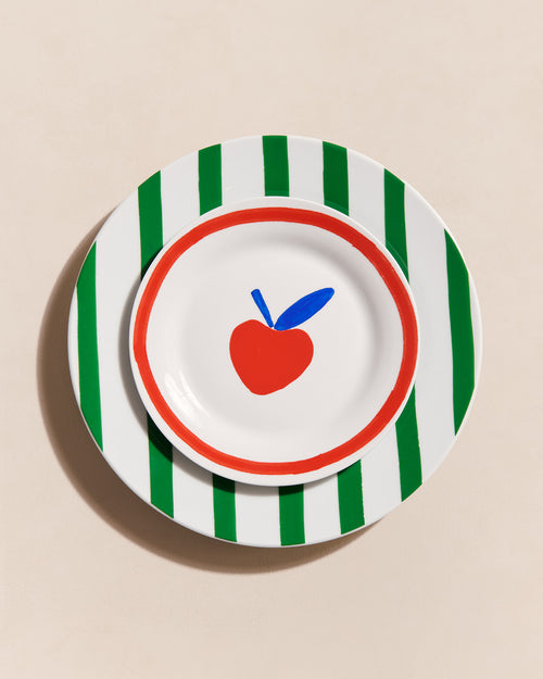 L'assiette Pomme en porcelaine - 19 cm - émoi émoi   - 4 