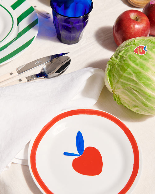 L'assiette Pomme en porcelaine - 19 cm - émoi émoi   - 2 