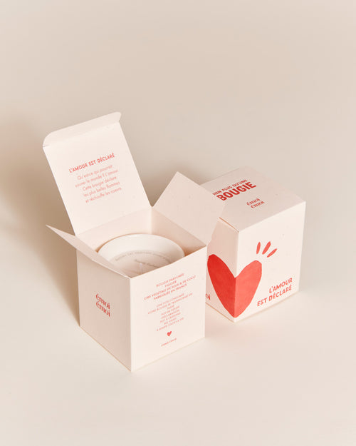 La bougie tasse L'amour est déclaré - rouge - émoi émoi   - 2 