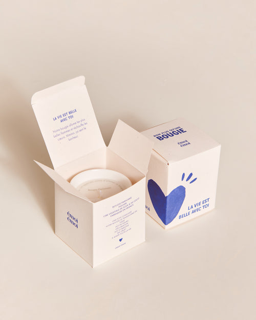 La bougie tasse La vie est belle avec toi - bleu - émoi émoi   - 2 