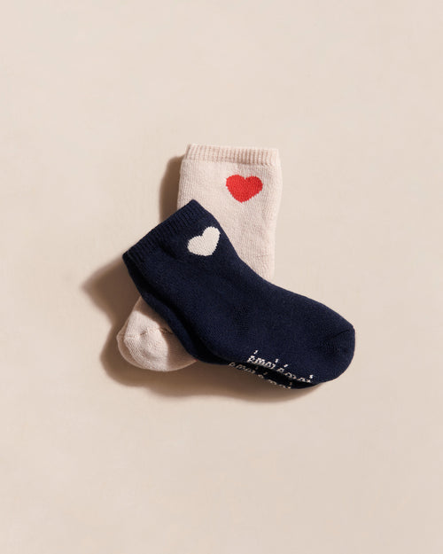 Les chaussettes bébé Coeur - nuit - émoi émoi   - 2 