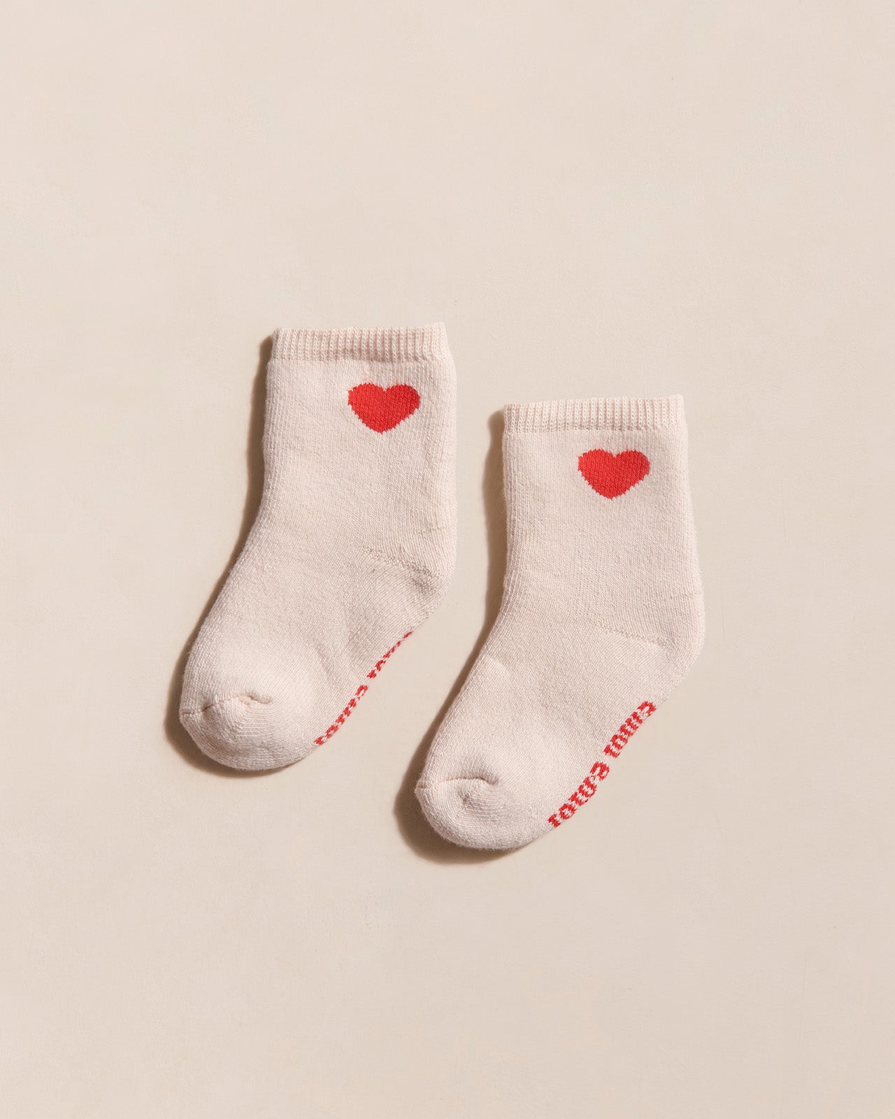 Les chaussettes bébé Coeur - crème