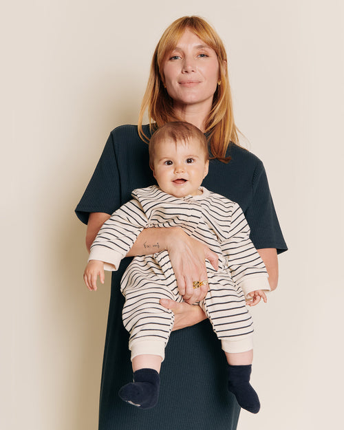 La combinaison Célestine en coton bio - rayures - émoi émoi   - 2 