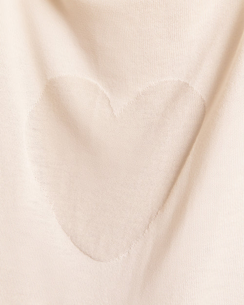 La couverture naissance Coeur en laine mérinos - crème - émoi émoi   - 2 