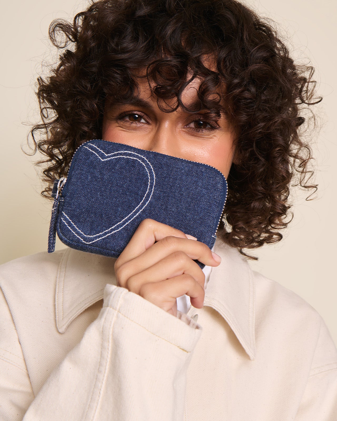 Le porte-monnaie Coeur en denim