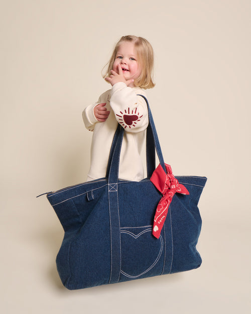 Crossbody Coeur Coeur Tote Bag Emoi Emoi Le Cabas Coeur En Denim