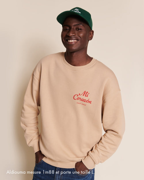 Le duo de sweats Mi corazón en coton bio - sable - émoi émoi   - 4 