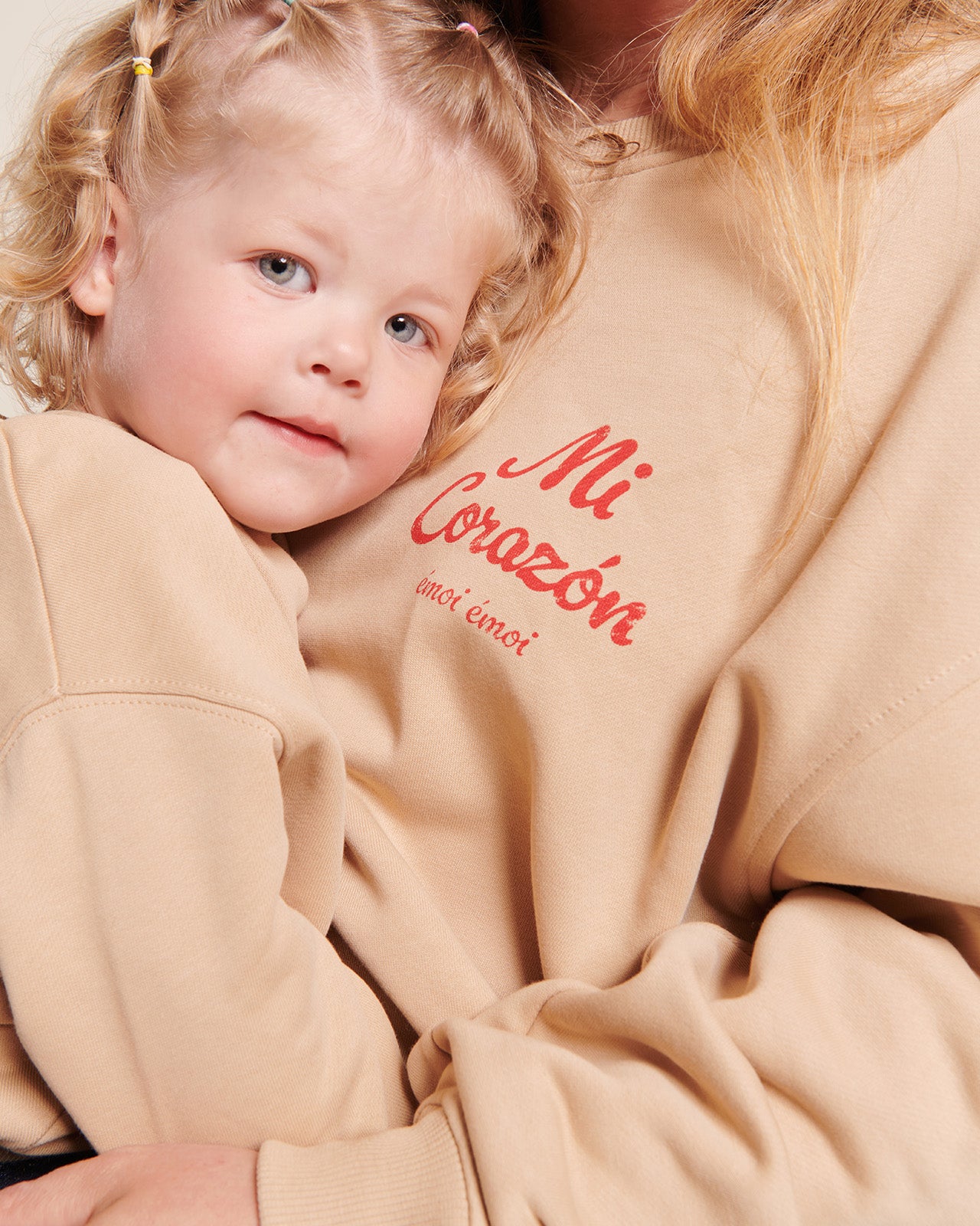 Le duo de sweats Mi corazón en coton bio - sable