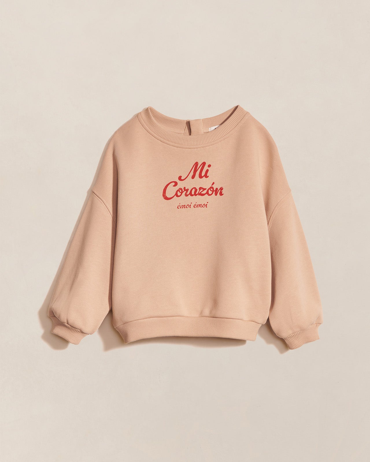 Le sweat Mi corazón enfant en coton bio - sable