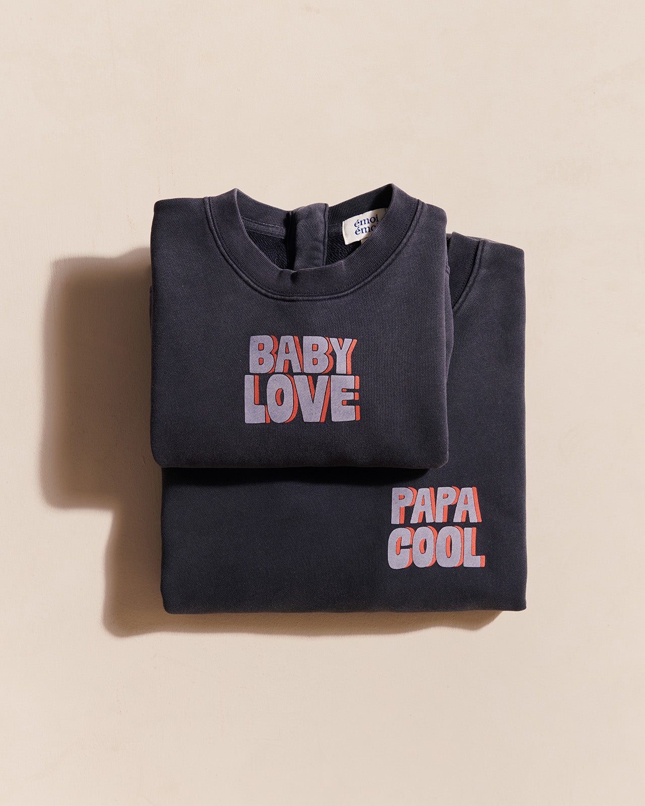 Le duo de sweats Baby love x Papa cool - garment dye stone washed
