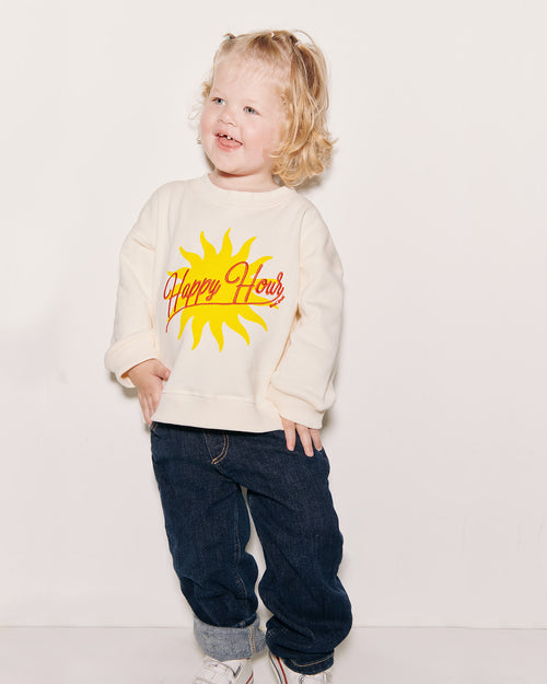 Le sweat Happy hour enfant en coton bio - crème - émoi émoi   - 1 
