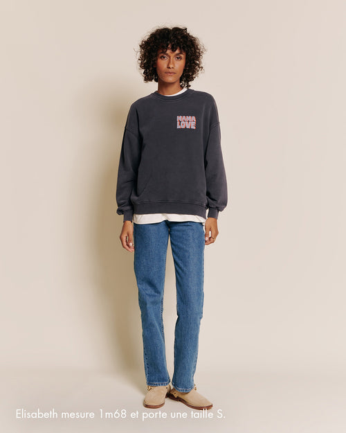 Le duo de sweats Baby love x Mama love - garment dye stone washed - émoi émoi   - 2 