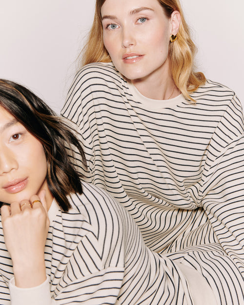 Le sweat Sky en coton bio - rayures - émoi émoi   - 1 