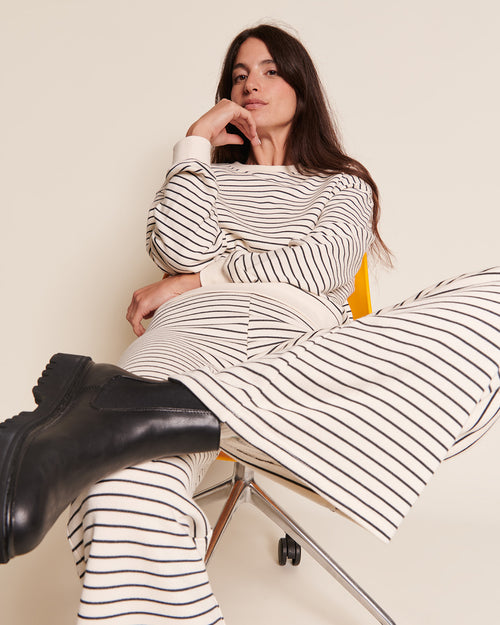 Le pantalon Pauline en coton bio - rayures - émoi émoi   - 4 