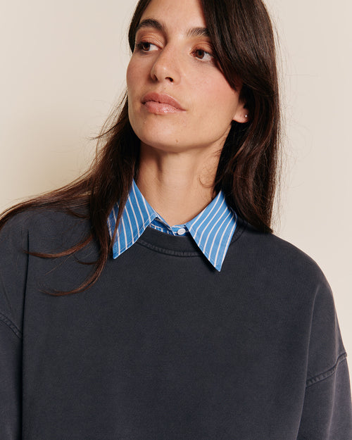 Le sweat Sky en coton bio - garment dye stone washed - émoi émoi   - 2 