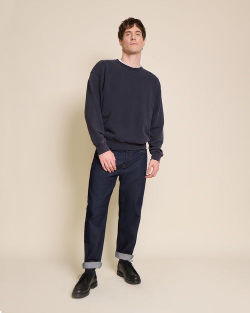 Le sweat Solal en coton bio - garment dye stone washed - émoi émoi   - 2 