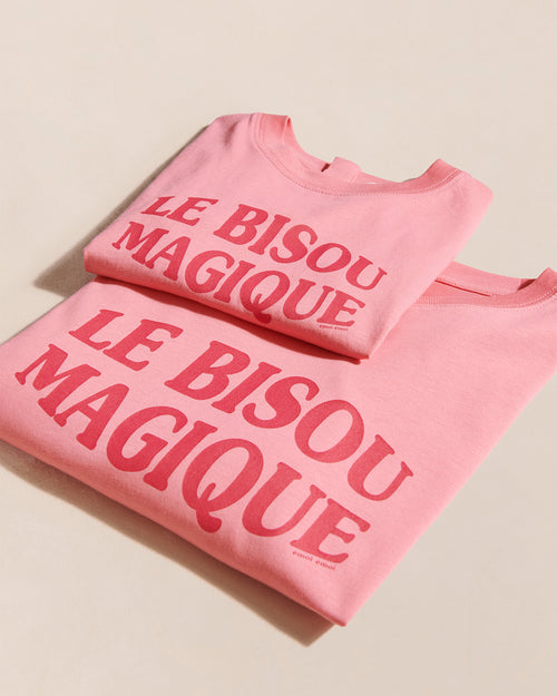 Le t-shirt Le bisou magique femme en coton bio - framboise - émoi émoi   - 4 