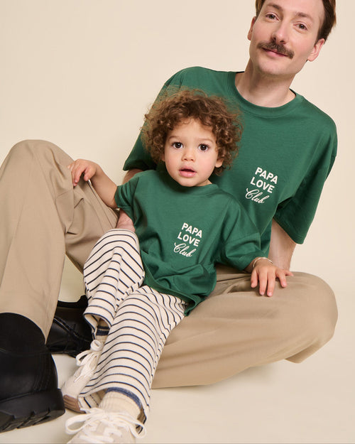 Le t-shirt Papa love club adulte en coton bio - spinach - émoi émoi   - 1 